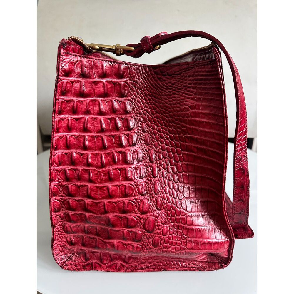 Brahmin Melbourne Tote Embossed Y2K Bratz Luxury Designer Cherry Leather Bag - Picture 3 of 10